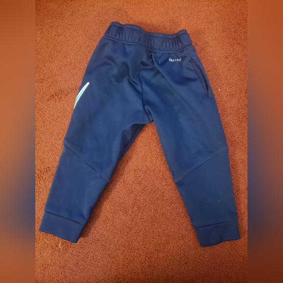 Nike boys toddler 2T blue dri-fit fleece lined pull on elastic waist sweatpants - Picture 2 of 5